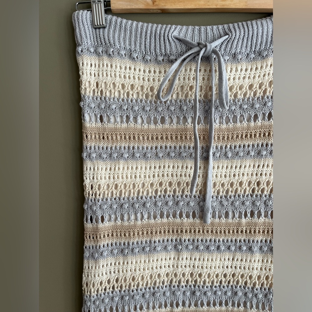 JESSICA SIMPSON Matching Crochet Set Maxi Skirt & Top - Blue & Cream size small - Picture 7 of 14